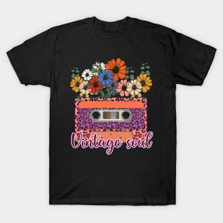 Vintage Soul 80s Retro floral Design T-Shirt